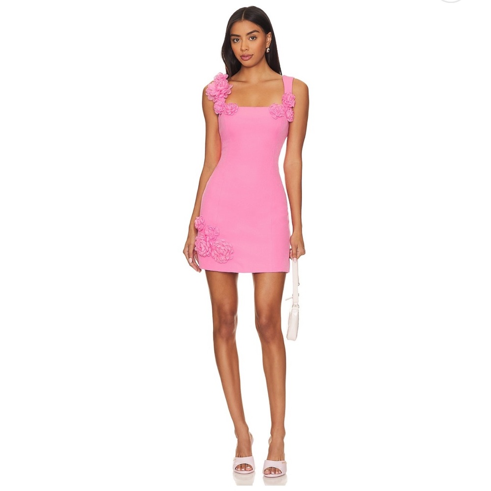 Elliatt Vibrant Pink Floral Mini Dress - Picture 2 of 2